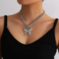 Cuban Big Butterfly Alloy Necklace