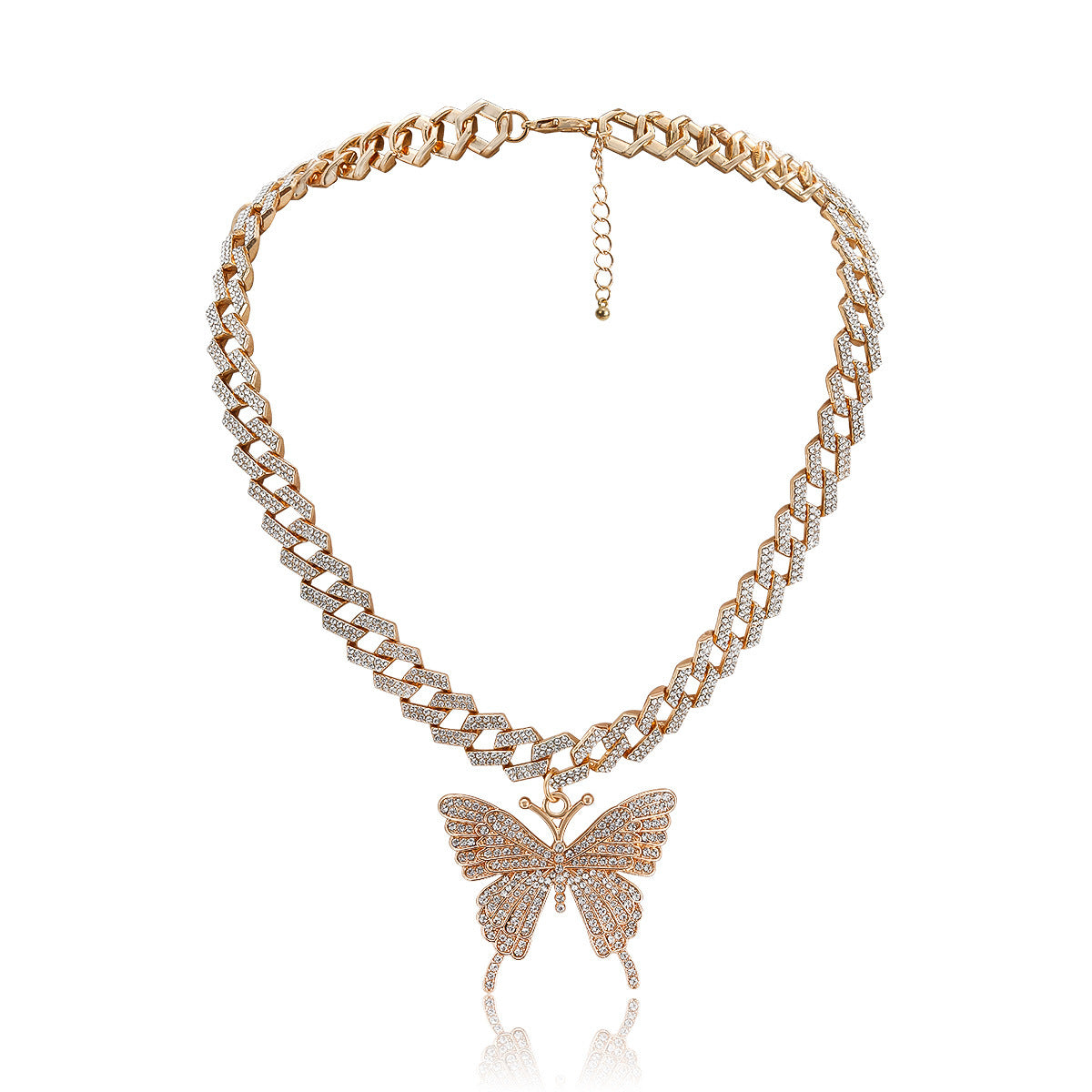 Cuban Big Butterfly Alloy Necklace