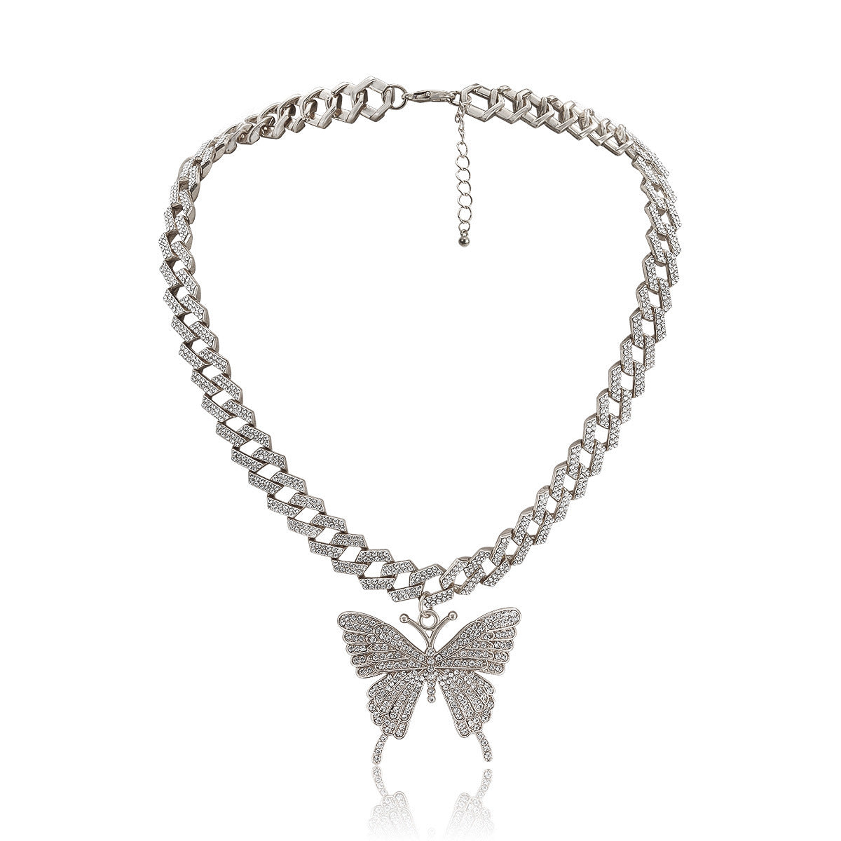 Cuban Big Butterfly Alloy Necklace