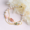 Natural Pearl Strawberry Crystal Bracelet - Niza Noir