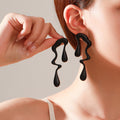 Liquid Irregular Alloy Water Drop Earrings - Niza Noir