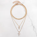  Diamond Cross Pendant Cuban Chain Necklace