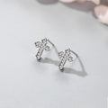 S925 Silver Temperament Diamond Cross Earrings