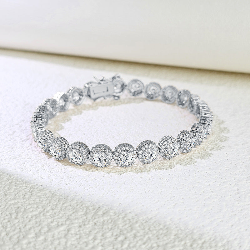 Hip Hop Full Rhinestone Single Row Bracelet