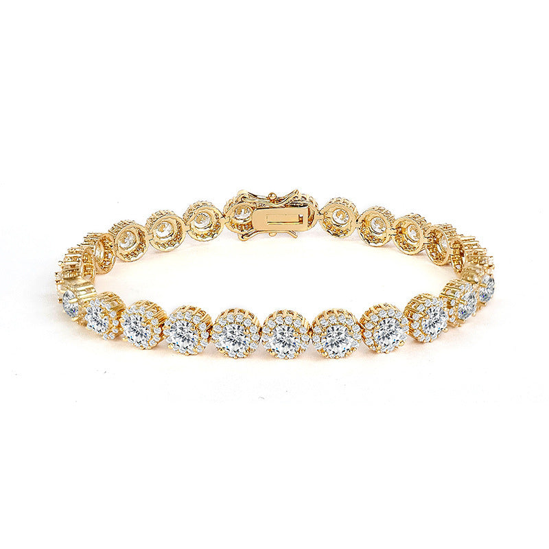 Hip Hop Full Rhinestone Single Row Bracelet