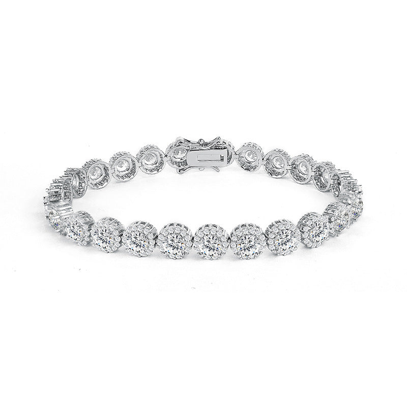 Hip Hop Full Rhinestone Single Row Bracelet