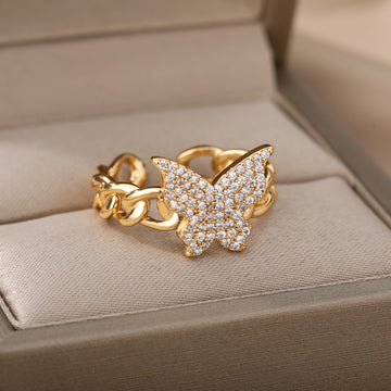 Zircon Butterfly Ring