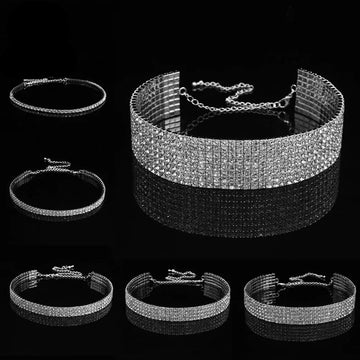 Rhinestone Choker Chain Necklace