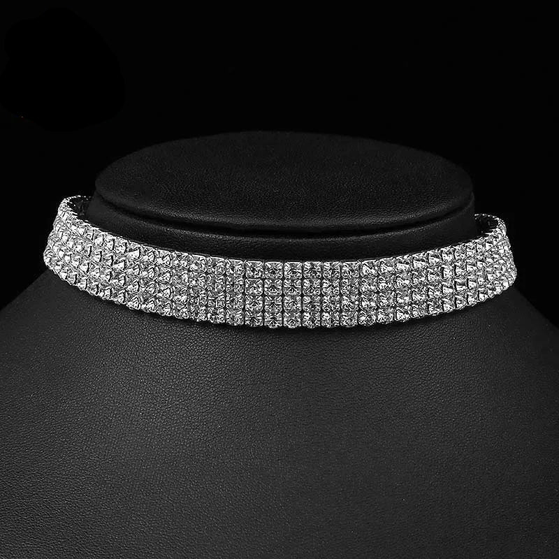 Rhinestone Choker Chain Necklace