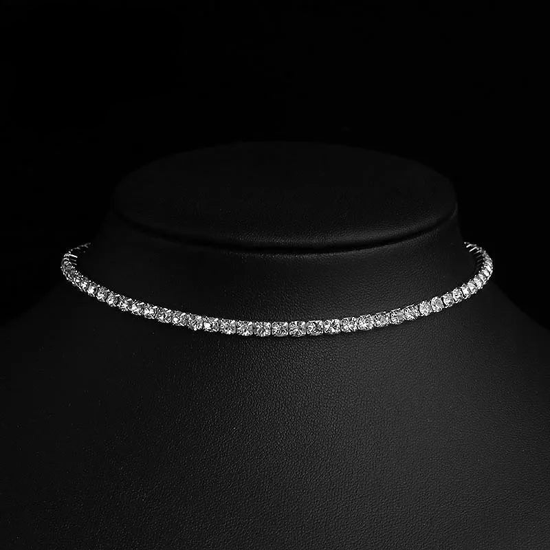 Rhinestone Choker Chain Necklace