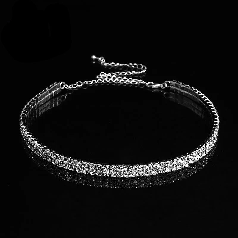 Rhinestone Choker Chain Necklace
