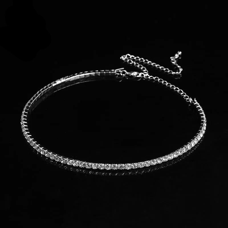 Rhinestone Choker Chain Necklace