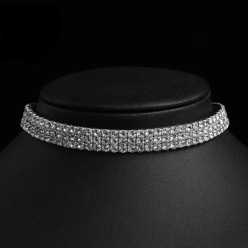 Rhinestone Choker Chain Necklace