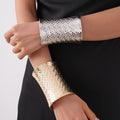 Vintage Golden Mosaic Exaggerated Bracelet - Niza Noir