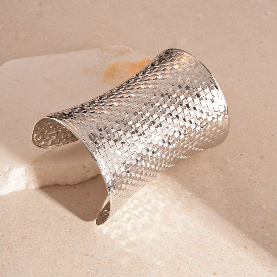 Vintage Golden Mosaic Exaggerated Bracelet - Niza Noir