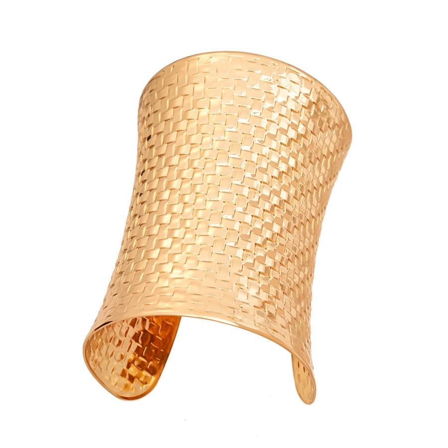 Vintage Golden Mosaic Exaggerated Bracelet - Niza Noir