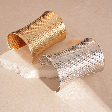 Vintage Golden Mosaic Exaggerated Bracelet - Niza Noir