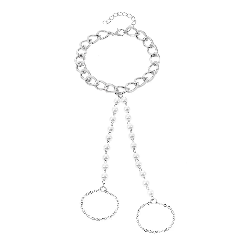 Pearl Butterfly Link Chain Bracelet
