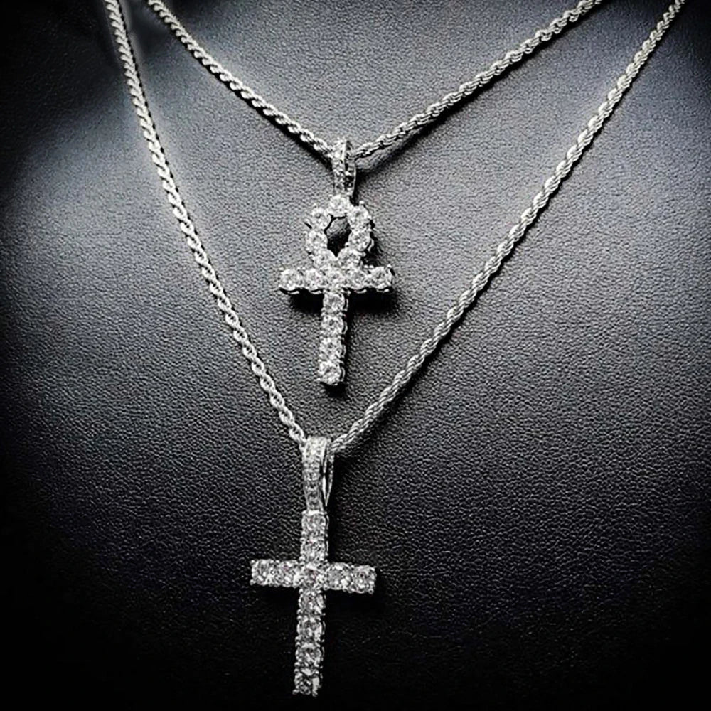 Hip Hop Cross Pendant Necklace