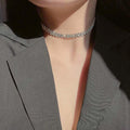 Fashion Sliver Color Crystal Choker Necklaces