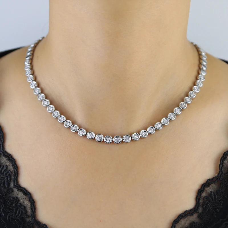 Geometric Round Shaped Dot Beaded Choker Necklace