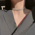Fashion Sliver Color Crystal Choker Necklaces