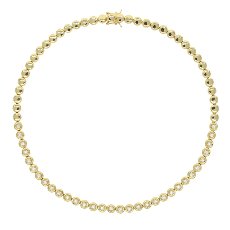 Geometric Round Shaped Dot Beaded Choker Necklace