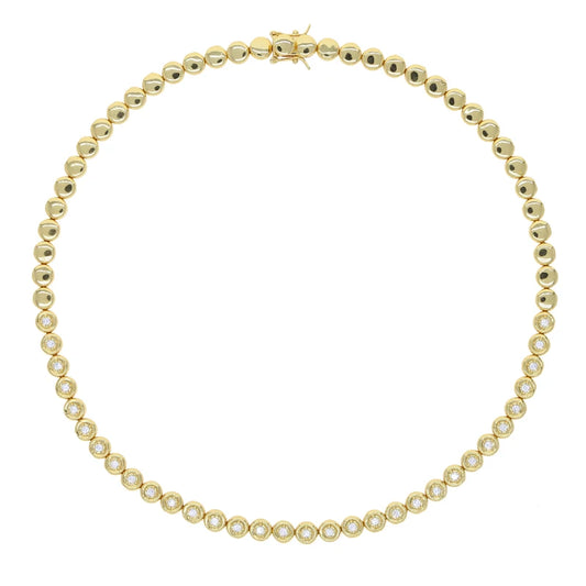 Geometric Round Shaped Dot Beaded Choker Necklace