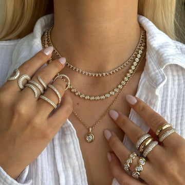 Geometric Round Shaped Dot Beaded Choker Necklace