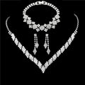 silver plated rhinestone jewelry set