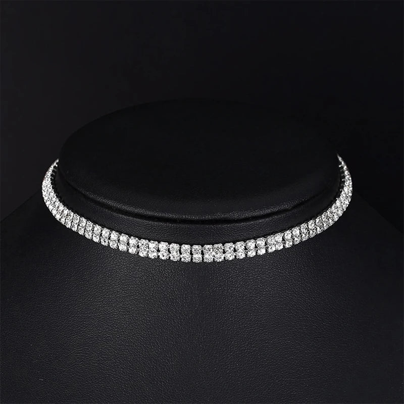 Rhinestone Choker Chain Necklace