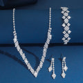 silver plated rhinestone jewelry set