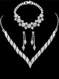 silver plated rhinestone jewelry set