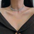 Fashion Sliver Color Crystal Choker Necklaces