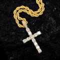 Men Hip Hop Cross Pendant Necklace with 4mm Zircon