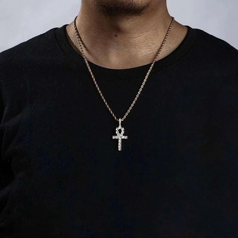 Hip Hop Cross Pendant Necklace
