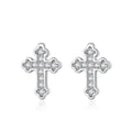 S925 Silver Temperament Diamond Cross Earrings