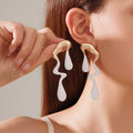 Liquid Irregular Alloy Water Drop Earrings - Niza Noir