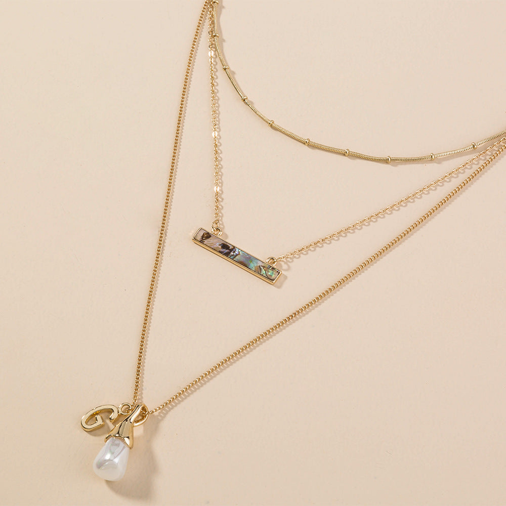 Simple Pearl Bar of Destiny Necklace - Niza Noir