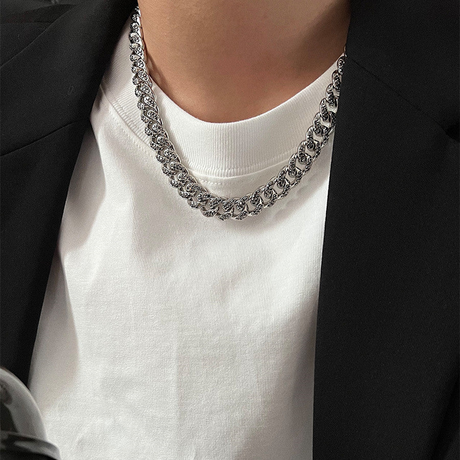 Diamond Studded Cuban Chain Necklace