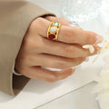 Women Multi Color Beaded Ring - Niza Noir