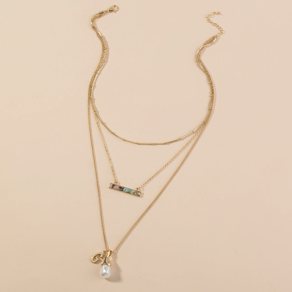 Simple Pearl Bar of Destiny Necklace - Niza Noir